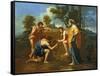 Arcadian Shepherds-Nicolas Poussin-Framed Stretched Canvas