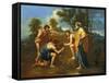 Arcadian Shepherds-Nicolas Poussin-Framed Stretched Canvas