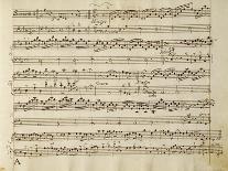 Manuscript Page from the Score of Opus V, 'sonata for Violin, Violone, and Harpsichord'-Arcangelo Corelli-Framed Giclee Print
