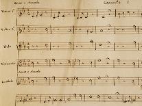 Music Score of Sonatas for Violin, Violone and Harpsichord, Op V, Allegro-Grave-Arcangelo Corelli-Mounted Giclee Print