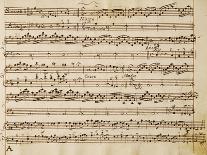 Manuscript Page from the Score of Opus V, 'sonata for Violin, Violone, and Harpsichord'-Arcangelo Corelli-Framed Stretched Canvas