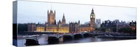 Arch Bridge across a River, Westminster Bridge, Big Ben, Houses of Parliament, Westminster, Lond...-null-Stretched Canvas