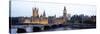 Arch Bridge across a River, Westminster Bridge, Big Ben, Houses of Parliament, Westminster, Lond...-null-Stretched Canvas