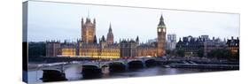 Arch Bridge across a River, Westminster Bridge, Big Ben, Houses of Parliament, Westminster, Lond...-null-Stretched Canvas