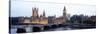 Arch Bridge across a River, Westminster Bridge, Big Ben, Houses of Parliament, Westminster, Lond...-null-Stretched Canvas