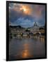 Arch Bridge across Tiber River with St. Peter's Basilica in the Background, Rome, Lazio, Italy-null-Framed Photographic Print