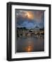 Arch Bridge across Tiber River with St. Peter's Basilica in the Background, Rome, Lazio, Italy-null-Framed Photographic Print