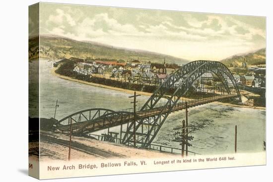 Arch Bridge, Bellows Falls, Vermont-null-Stretched Canvas