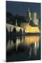 Arch Bridge over a River with a Palace in the Background-null-Mounted Photographic Print
