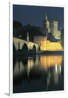 Arch Bridge over a River with a Palace in the Background-null-Framed Photographic Print