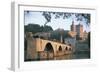 Arch Bridge over a River with a Palace in the Background-null-Framed Photographic Print