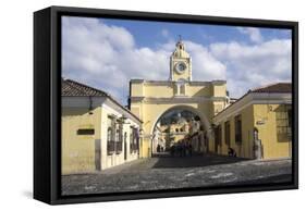 Arch leading to Merced church, Antigua, UNESCO World Heritage Site, Guatemala, Central America-Peter Groenendijk-Framed Stretched Canvas