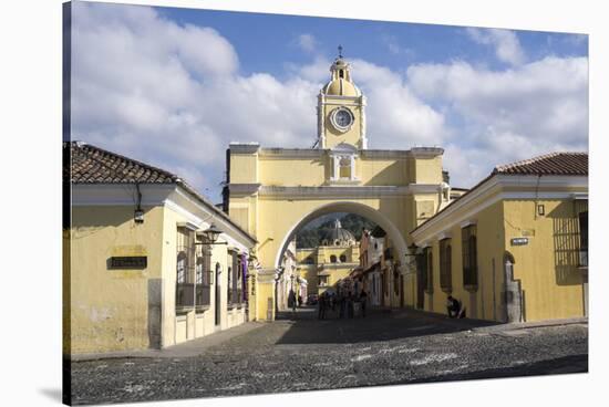 Arch leading to Merced church, Antigua, UNESCO World Heritage Site, Guatemala, Central America-Peter Groenendijk-Stretched Canvas