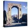 Arch of Caligula with Vesuvius Beyond, Pompeii, Italy-CM Dixon-Stretched Canvas