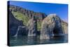 Arch of Columnar Basalt on the Southern Coast of Disko Island, Kuannersuit, Greenland-Michael Nolan-Stretched Canvas