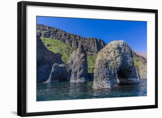 Arch of Columnar Basalt on the Southern Coast of Disko Island, Kuannersuit, Greenland-Michael Nolan-Framed Photographic Print