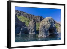Arch of Columnar Basalt on the Southern Coast of Disko Island, Kuannersuit, Greenland-Michael Nolan-Framed Photographic Print