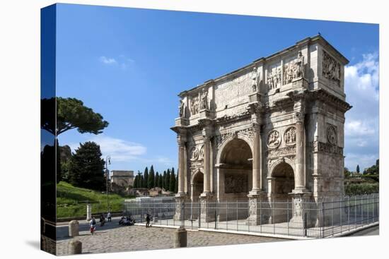 Arch of Constantine, Arch of Titus Beyond, Ancient Roman Forum, Rome, Lazio, Italy-James Emmerson-Stretched Canvas