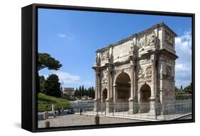 Arch of Constantine, Arch of Titus Beyond, Ancient Roman Forum, Rome, Lazio, Italy-James Emmerson-Framed Stretched Canvas