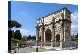 Arch of Constantine, Arch of Titus Beyond, Ancient Roman Forum, Rome, Lazio, Italy-James Emmerson-Stretched Canvas