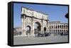 Arch of Constantine (Arco Di Costantino) and the Colosseum, Rome, Lazio, Italy-Stuart Black-Framed Stretched Canvas