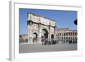 Arch of Constantine (Arco Di Costantino) and the Colosseum, Rome, Lazio, Italy-Stuart Black-Framed Photographic Print