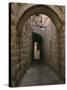 Arch of Jerusalem Stone and Narrow Lane, Israel-Jerry Ginsberg-Stretched Canvas