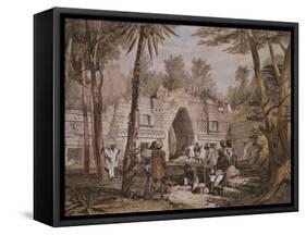 Arch of Labna, Yucatan, Mexico, Illustration from 'Views of Ancient Monuments in Central America'-Frederick Catherwood-Framed Stretched Canvas