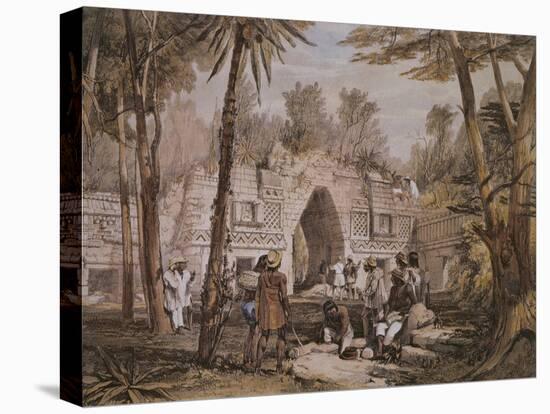 Arch of Labna, Yucatan, Mexico, Illustration from 'Views of Ancient Monuments in Central America'-Frederick Catherwood-Stretched Canvas