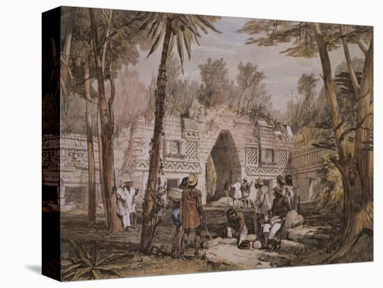 Arch of Labna, Yucatan, Mexico, Illustration from 'Views of Ancient Monuments in Central America'-Frederick Catherwood-Stretched Canvas