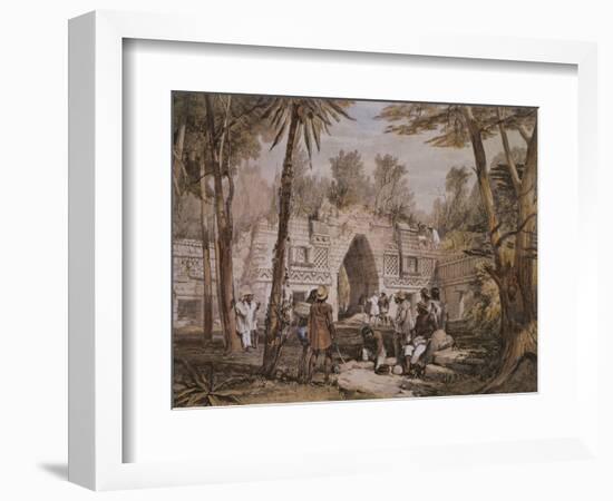 Arch of Labna, Yucatan, Mexico, Illustration from 'Views of Ancient Monuments in Central America'-Frederick Catherwood-Framed Giclee Print