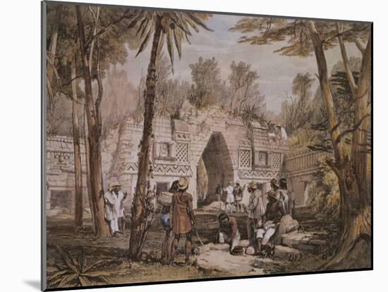 Arch of Labna, Yucatan, Mexico, Illustration from 'Views of Ancient Monuments in Central America'-Frederick Catherwood-Mounted Giclee Print