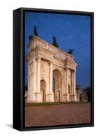 Arch of Peace at Night, Piazza Sempione, Milan, Lombardy, Italy, Europe-Ben Pipe-Framed Stretched Canvas