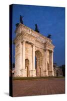 Arch of Peace at Night, Piazza Sempione, Milan, Lombardy, Italy, Europe-Ben Pipe-Stretched Canvas