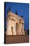 Arch of Peace at Night, Piazza Sempione, Milan, Lombardy, Italy, Europe-Ben Pipe-Stretched Canvas