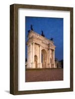 Arch of Peace at Night, Piazza Sempione, Milan, Lombardy, Italy, Europe-Ben Pipe-Framed Photographic Print