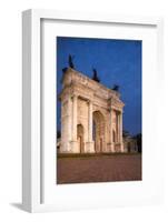 Arch of Peace at Night, Piazza Sempione, Milan, Lombardy, Italy, Europe-Ben Pipe-Framed Photographic Print