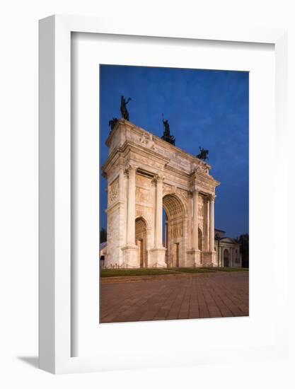 Arch of Peace at Night, Piazza Sempione, Milan, Lombardy, Italy, Europe-Ben Pipe-Framed Photographic Print