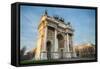 Arch of Peace in Sempione Park, Milan, Italy-Mixov-Framed Stretched Canvas