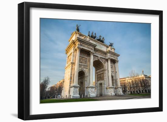 Arch of Peace in Sempione Park, Milan, Italy-Mixov-Framed Photographic Print