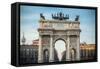 Arch of Peace in Sempione Park, Milan, Lombardy, Italy-Mixov-Framed Stretched Canvas