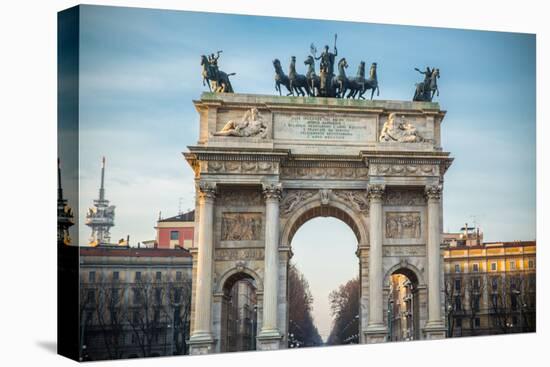 Arch of Peace in Sempione Park, Milan, Lombardy, Italy-Mixov-Stretched Canvas