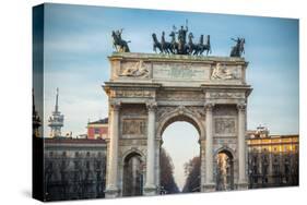 Arch of Peace in Sempione Park, Milan, Lombardy, Italy-Mixov-Stretched Canvas