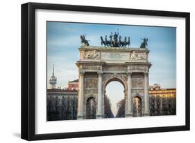 Arch of Peace in Sempione Park, Milan, Lombardy, Italy-Mixov-Framed Photographic Print