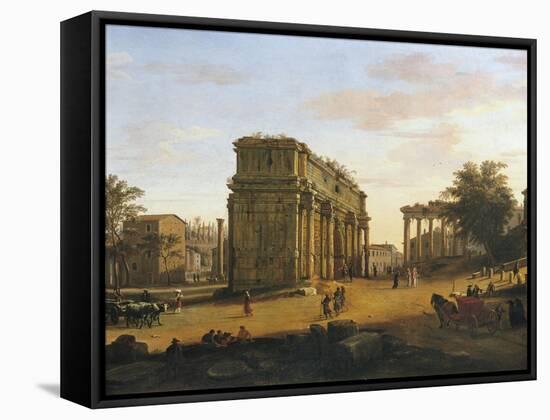Arch of Septimius Severus in Rome-Gaspar van Wittel-Framed Stretched Canvas
