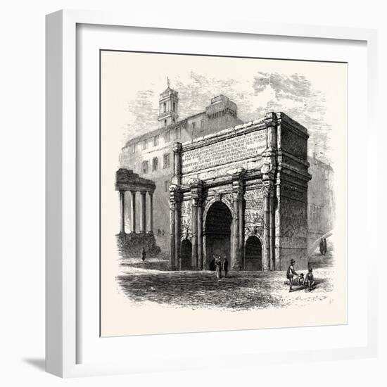 Arch of Septimius Severus in the Roman Forum, Rome, Italy-null-Framed Giclee Print