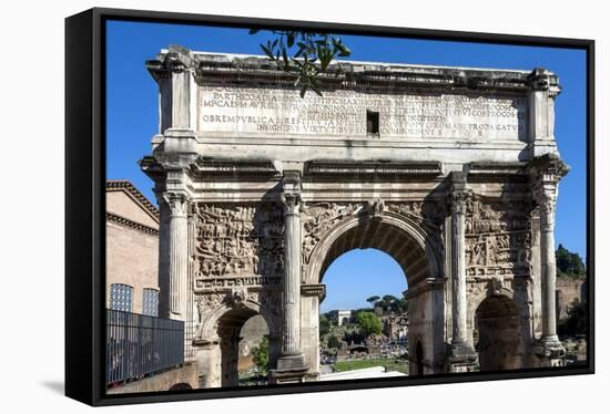 Arch of Septimus Severus, Ancient Roman Forum, Rome, Lazio, Italy-James Emmerson-Framed Stretched Canvas