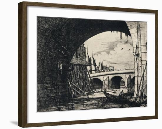 Arch of the Pont Notre-Dame, 1915-CH Meryon-Framed Giclee Print