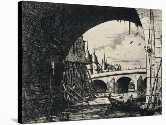 Arch of the Pont Notre-Dame, 1915-CH Meryon-Stretched Canvas