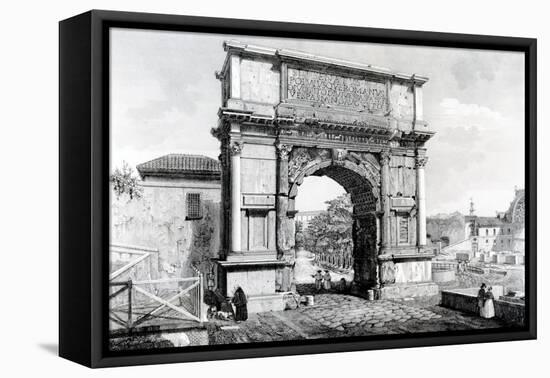 Arch of Titus, Part of a Series of 'Views of Rome', 1845 (Engraving)-Carlo Piccoli-Framed Stretched Canvas